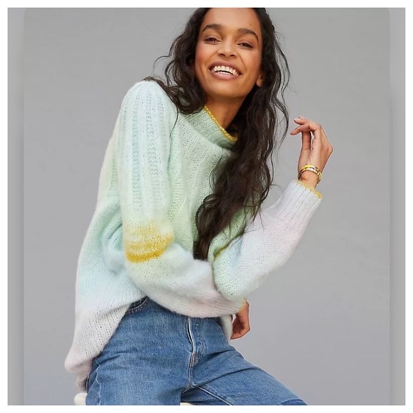 Anthropologie Perri Ombré Oh So Soft Alpaca Blend Tunic Sweater M & L - Picture 3 of 17